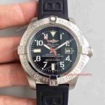 Swiss Replica Breitling Black Rubber Strap Watch - Avenger II Seawolf Stainless Steel Black Face